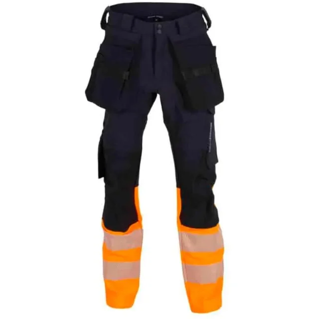 Bekken & Strøm Lillehammer 2.0 håndverksbukse, kl.1, unisex, str. C154, HiVis, sort/oransje | 612257