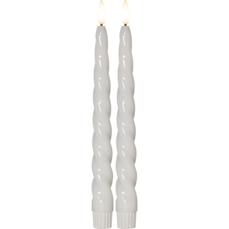 20 stk Star Trading Flamme Shine Swirl LED kronelys, batteri, hvit | 061-82 20 stk Star Trading Flamme Shine Swirl LED kronelys, batteri, hvit | 061-82