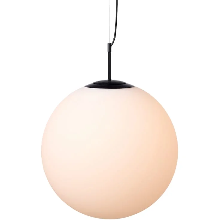 Nielsen Light Nora kafépendellampe, opal/svart, Ø50 cm | 467466