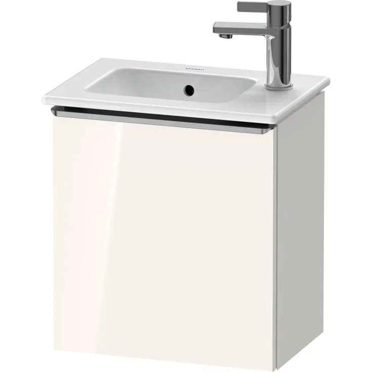Duravit D-Neo servantskap, 41x27,4 cm, høyre, hvit høyglans/stål | DE4259R70220000