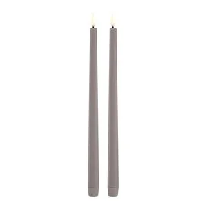 Taper Candles slim LED-kronelys 2,3x32 cm 2 stk sandstone v:8960731