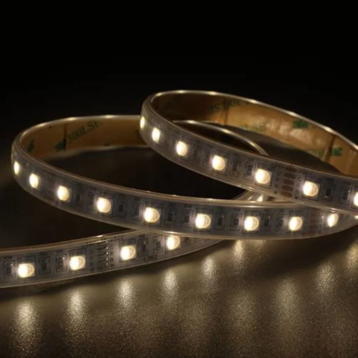 Ansell Lighting E-Cell utendørs LED strip, farget + hvitt lys, 3000K, 315lm, 50 meter | E/24/02/65/04/30/S05/01