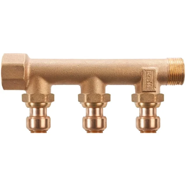 Roth samlestokk, 15 mm x 3/4" , 3 avgreninger, rødgods | 17046217.403
