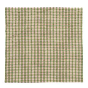 Bæk&Bølge krepp putetrekk 63×60 cm grønn/soft pink v:9750243