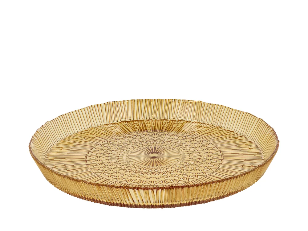 Serveringsfat rundt Kusintha amber 30cm v:3563293