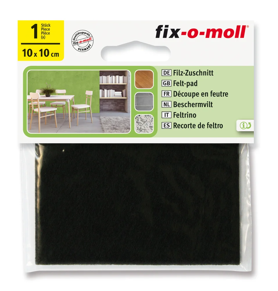 FILT TIL STOL&BORD 100X100MM BRUN FIX-O-MOL v:9915336
