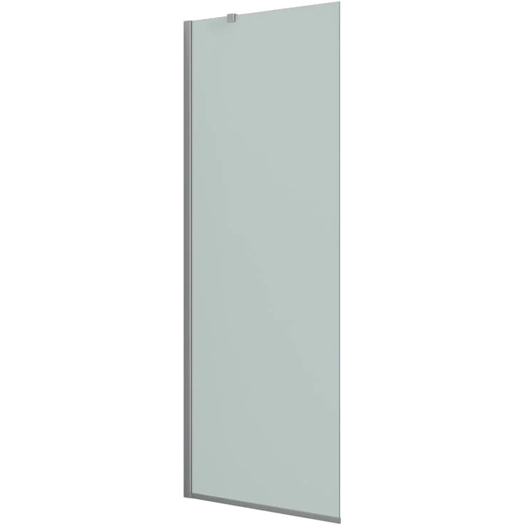 Dansani Match dusjvegg, modell D+stabiliseringsarm, 97 cm, frostet glass, satin profil | MODEL18-100-FROSTET