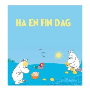 Mummi kort dobbelt 7,5x7,5 cm Ha en fin dag blå v:8280535