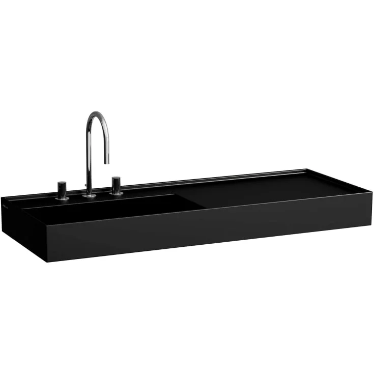 Kartell Laufen servant, 120x46 cm, venstre, matt sort | H8133327161111