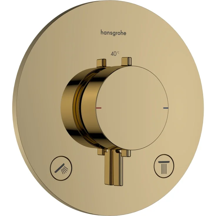 Hansgrohe Ecostat Comfort S dusjtermostat, med 2 uttak, polert gull optikk | 33715990 Hansgrohe Ecostat Comfort S dusjtermostat, med 2 uttak, polert gull optikk | 33715990