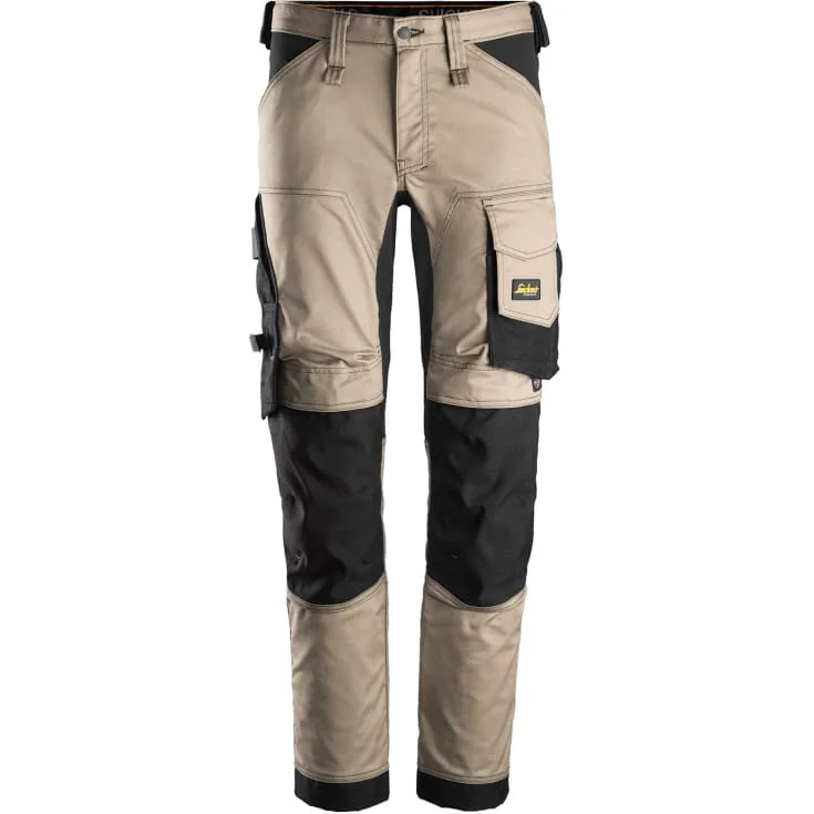 Snickers 6341 AllroundWork arbeidsbukser med stretch, khaki/sort, str. 258 | 6341-2004_258