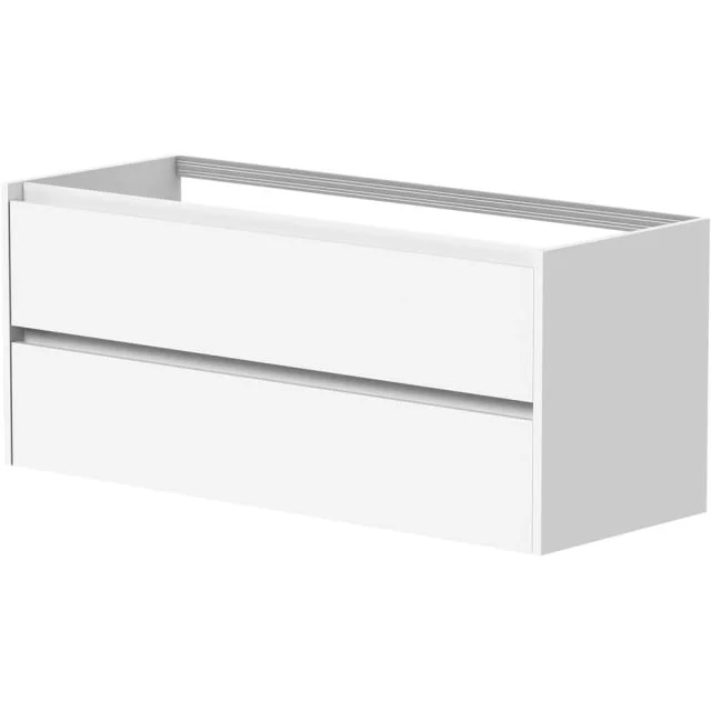 Korsbakken Eris servantskap, med 2 skuffer, dobbel, soft-close, 121x45,5 cm, hvit matt | 340102121