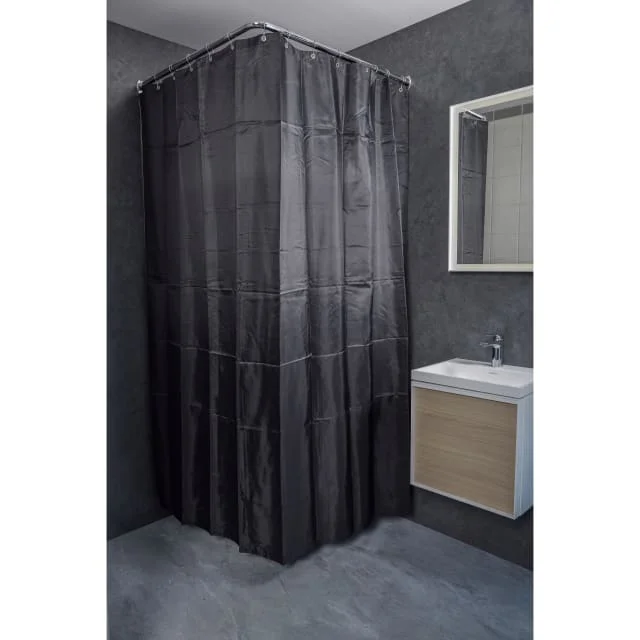 Van der P Unicolor dusjforheng, 360x200 cm, sort | UM360200S
