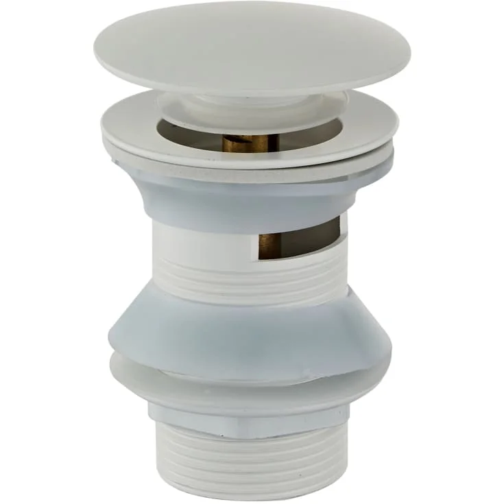 Zen Sanitary bunnventil, push-open, polert rustfritt stål | 80202002