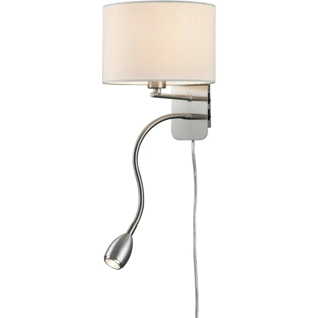 Trio Ligthing Hotel vegglampe, hvit, rund skjerm | 271170201