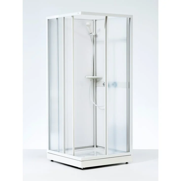 Contura Next NKH dusjkabinett 80×80 cm, hvit profil, mønstret styren glass | 655091 Contura Next NKH dusjkabinett 80×80 cm, hvit profil, mønstret styren glass | 655091