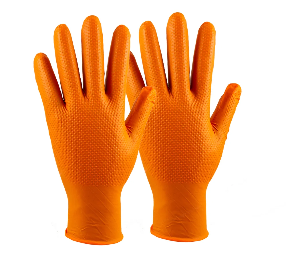Engangshansker ekstra tykke oransje nitril 100 pk. Str. XL v:4827261