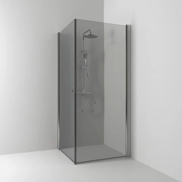 Svedbergs Skoga dusjhjørne rett, 70x70 cm, røykfarget glass, alu matt profil | 63511377