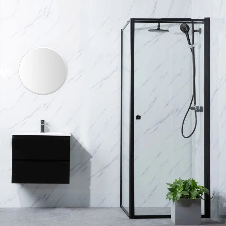 Bathlife Profil dusjhjørne 70x100 cm, klart glass, sort matt profil | 401053534