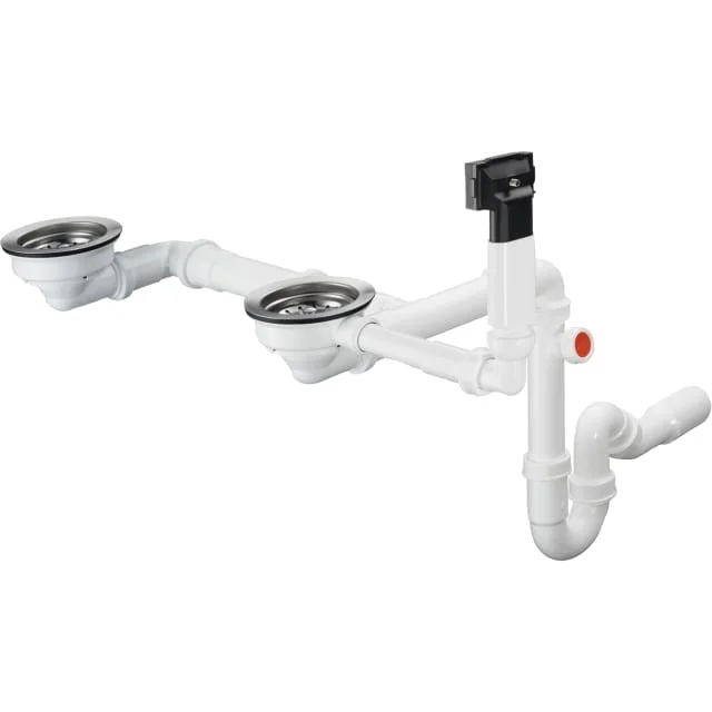 Hansgrohe av- og overløpssett, dobbel, uten oppløft, krom | 43928000 Hansgrohe av- og overløpssett, dobbel, uten oppløft, krom | 43928000