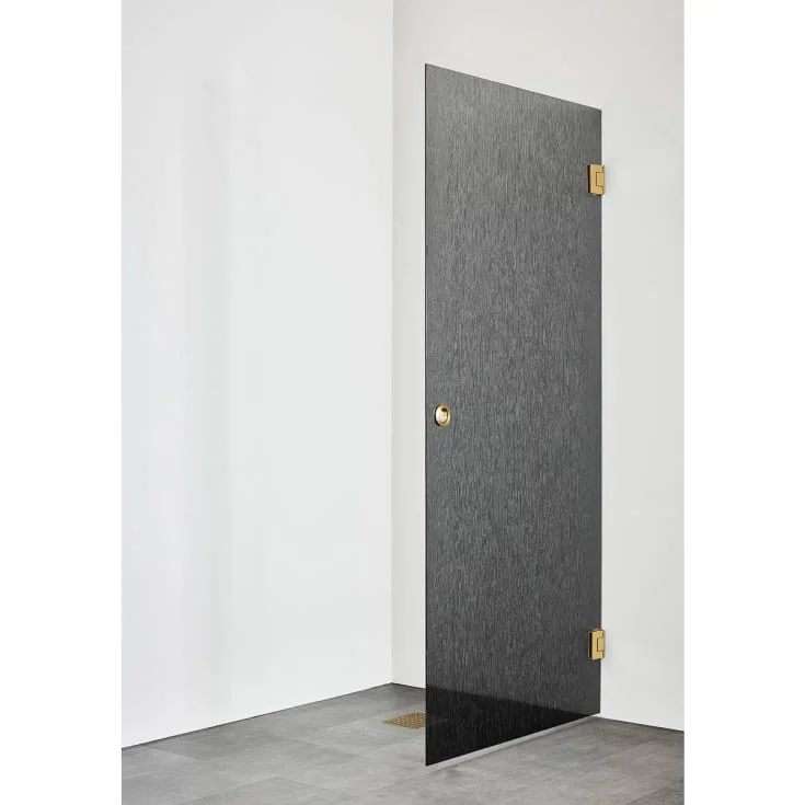 Hafa Infinity dusjdør, 80 cm, styren glass, messing profil | 1451102