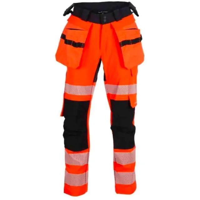 Bekken & Strøm Lillehammer håndverksbukse, kl.2, dame, str. 44, sort/rød, HiVis | 612379