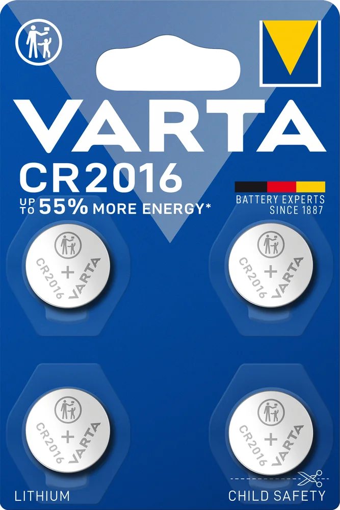 Batteri LITHIUM Coin CR2016 4stk v:3994967