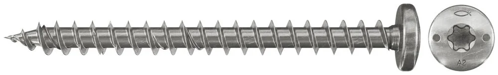 Treskrue Panhode 5,0x60mm A2 Rustfritt v:1878968