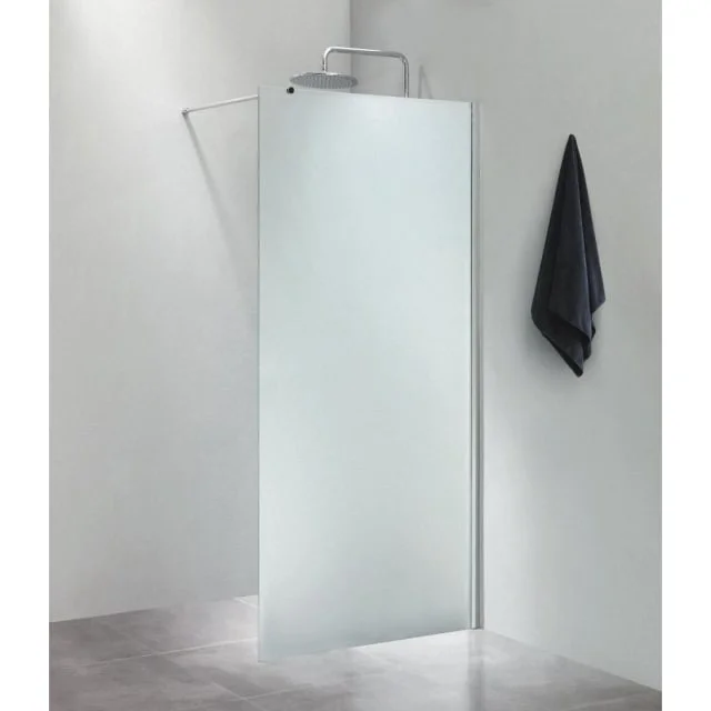 Cassøe Slim dusjvegg, 80 cm, frostet glass, aluminium profil | FV80IK Cassøe Slim dusjvegg, 80 cm, frostet glass, aluminium profil | FV80IK