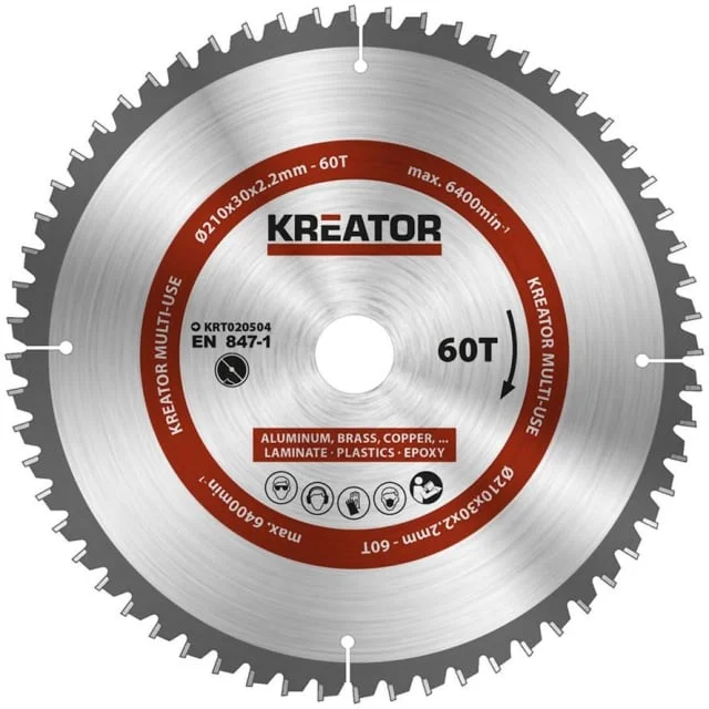 Kreator Sagblad for sirkelsag universal 60 tenner – Ø210 mm | KRT020504 Kreator Sagblad for sirkelsag universal 60 tenner – Ø210 mm | KRT020504