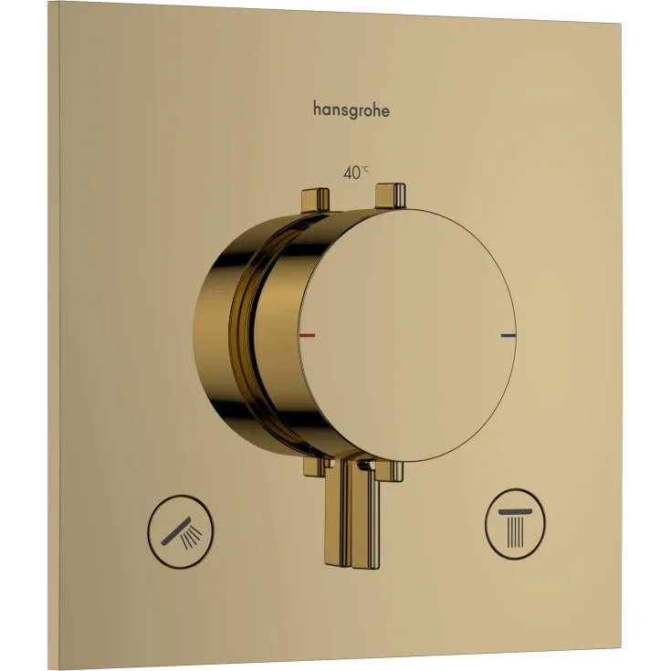Hansgrohe Ecostat Comfort E dusjtermostat, med 2 uttak, polert gull optikk | 33711990 Hansgrohe Ecostat Comfort E dusjtermostat, med 2 uttak, polert gull optikk | 33711990