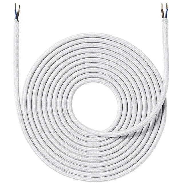 Nielsen stoffledning 2x0,75 mm², 4 meter, hvit | 950400