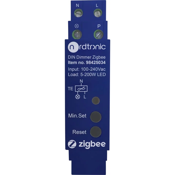 Nordtronic DIN-skinne Zigbee dimmerbryter | 98425034