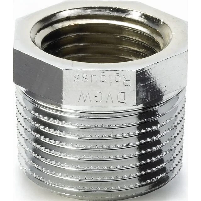 Messing overgangsnippel, krom, 1/2" x 3/8" | 1986462