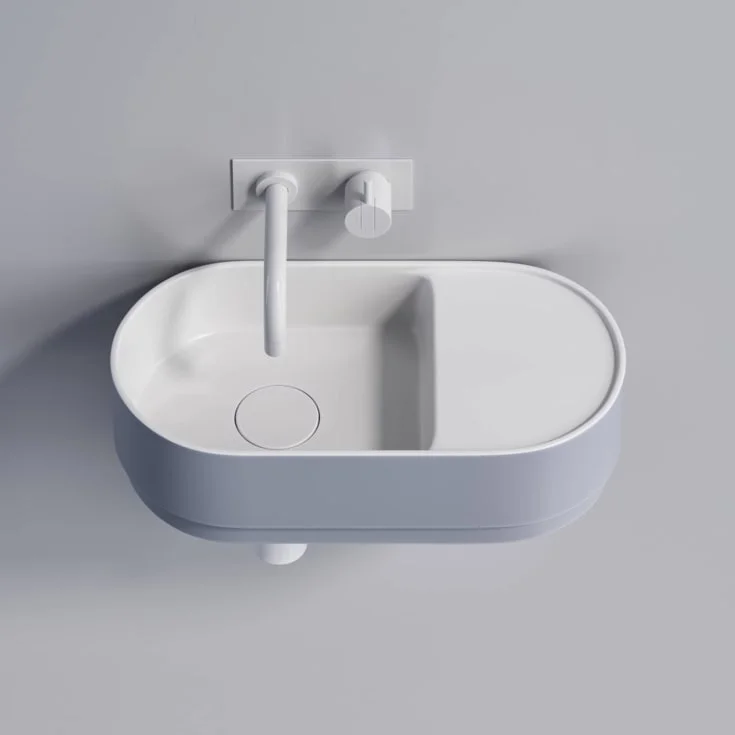 Copenhagen Bath Tårn 44 servant, 44×22 cm, blå/hvit matt | 40010439 Copenhagen Bath Tårn 44 servant, 44×22 cm, blå/hvit matt | 40010439