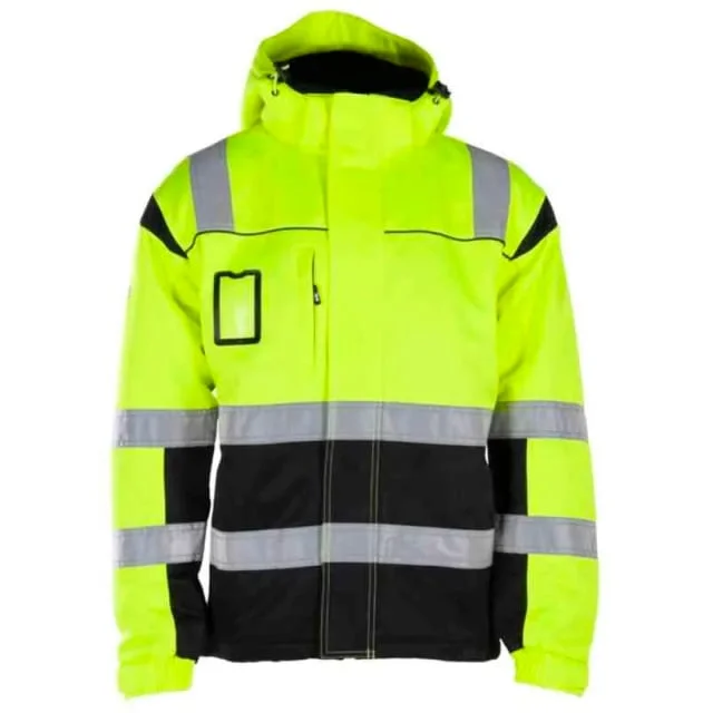 Bekken & Strøm Dokka vinterjakke, HiVis kl.3, unisex, str. S, gul/sort | 653019 Bekken & Strøm Dokka vinterjakke, HiVis kl.3, unisex, str. S, gul/sort | 653019