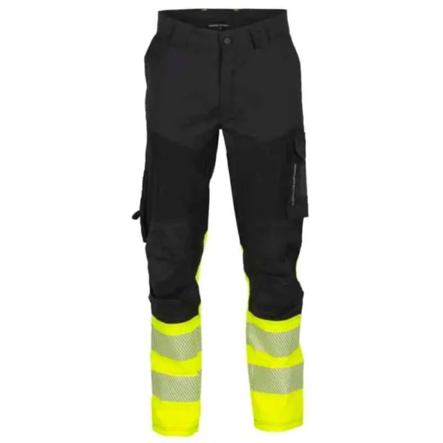 Bekken & Strøm Gjøvik stretch servicebukse, kl.1, unisex, str. C160, sort/gul, HiVis | 27303169