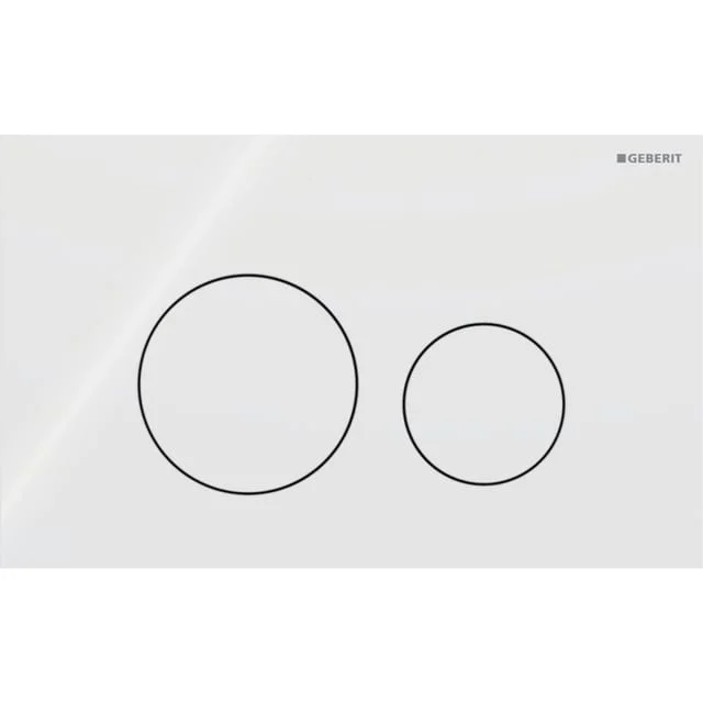 Geberit Sigma 40 Round betjeningsplate, hvit glass | 1387348