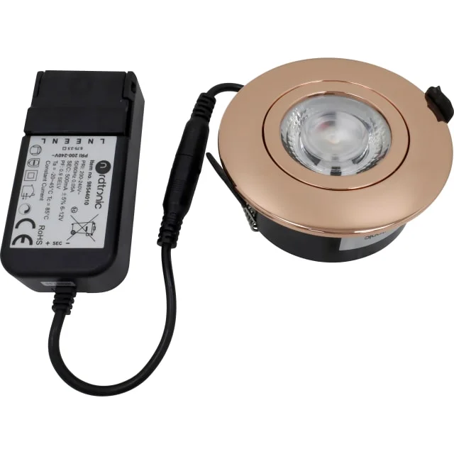 Nordtronic Low Profile Flexible downlight, driver, Ø7,5 cm, kobber, 4000K | 35711064