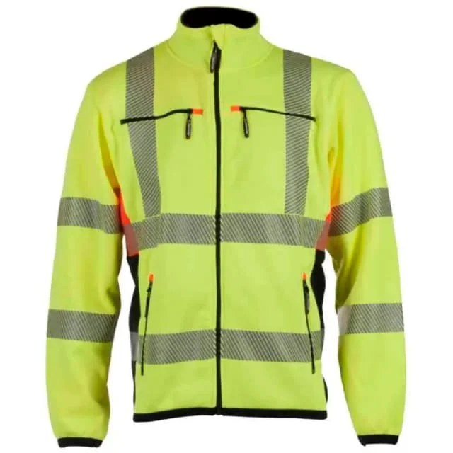 Bekken & Strøm Gjøvik fleecejakke, HiVis kl.3, unisex, str. L, gul/sort | 646361
