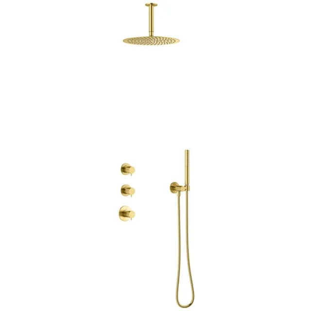 Damixa Iris XS2 takdusjsett, for innbygging, børstet messing | 5706479