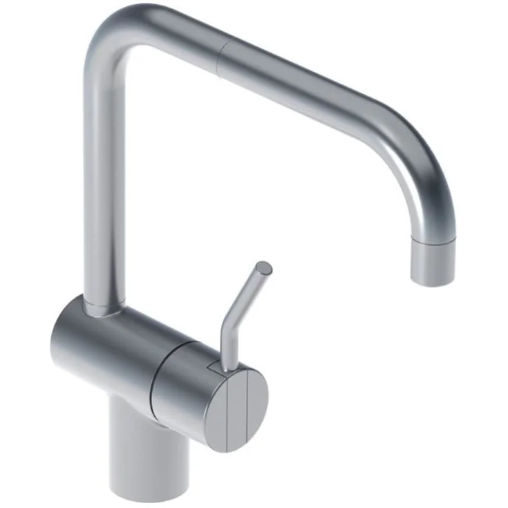 Vola KV1M kjøkkenbatteri, med dobbel svingbar tut, medium grep, messing natur | KV1M-19