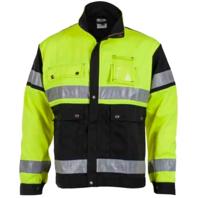 Bekken & Strøm Dokka arbeidsjakke, HiVis kl.2, unisex, str. 50, gul/sort | 676406 Bekken & Strøm Dokka arbeidsjakke, HiVis kl.2, unisex, str. 50, gul/sort | 676406