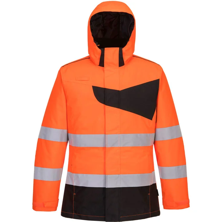 Portwest PW2 vinterjakke, hi-vis oransje/sort, str. L | PW261-OBR_L