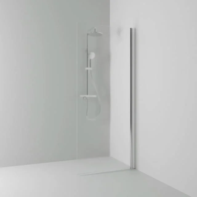 Svedbergs Skoga dusjvegg rett, 62 cm, frostet glass, alu blank profil | 63308465
