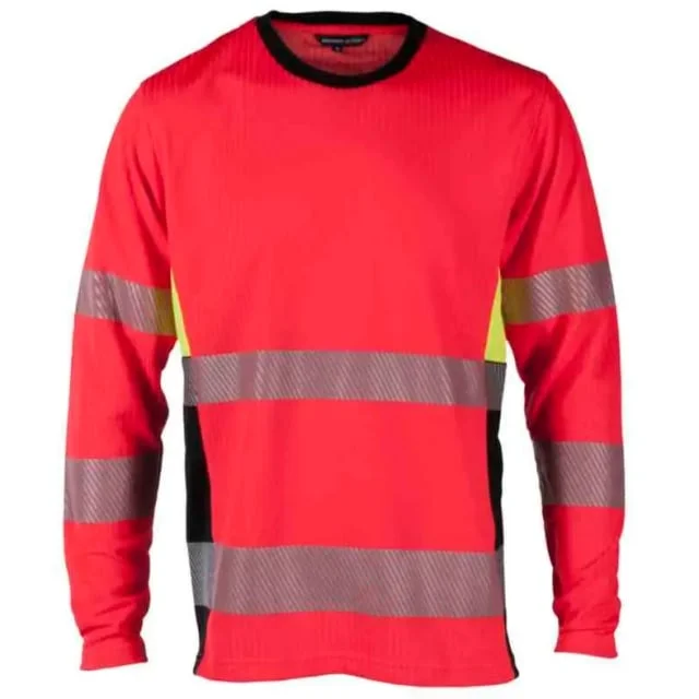 Bekken & Strøm Gjøvik T-skjorte, lang, HiVis kl.3, unisex, str. L, rød/sort | 677266 Bekken & Strøm Gjøvik T-skjorte, lang, HiVis kl.3, unisex, str. L, rød/sort | 677266