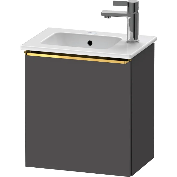 Duravit D-Neo servantskap, 41x27,4 cm, venstre, matt grafittgrå/gull | DE4259L34490000