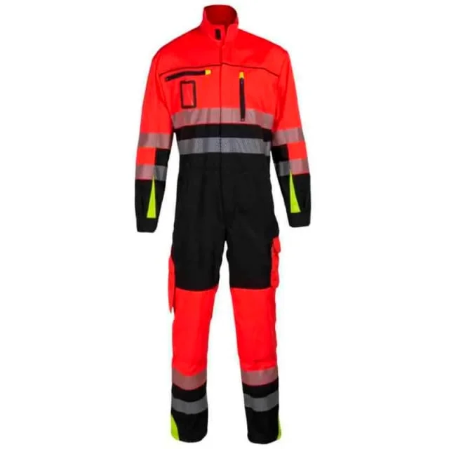 Bekken & Strøm Gjøvik kjeledress, HiVis kl 3, unisex, str. 64, rød/sort | 608845