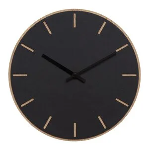 Nero veggklokke 28 cm svart linoleum m/svart viser v:5836233 Nero veggklokke 28 cm svart linoleum m/svart viser v:5836233