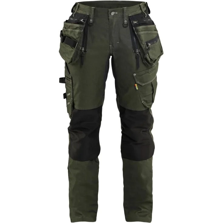 Blåkläder Workwear X1900 håndverkerbukser med 2-veis stretch, dame, grønn/sort, str. C42 | 7990-1141-4298_C42